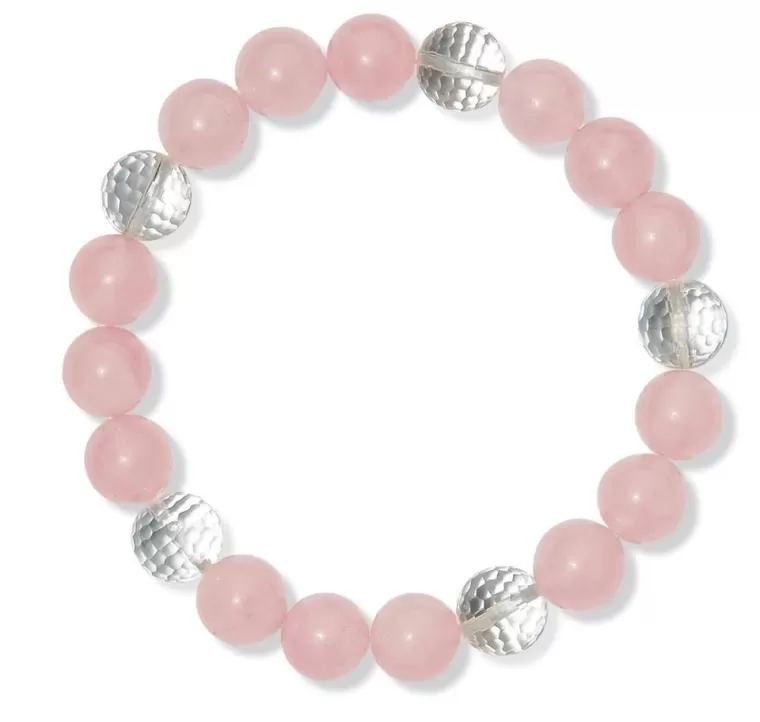 Bracelet boules quartz rose et boules de cristal de roche facettées dans votre boutique Spitzzen à Tarascon, Tarascon, SPITZZEN