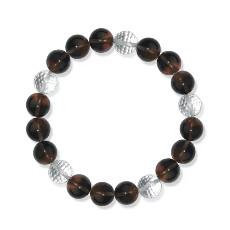 Bracelet quartz fumé et cristal de roche facetté dans votre boutique Spitzzen à Tarascon, Tarascon, SPITZZEN