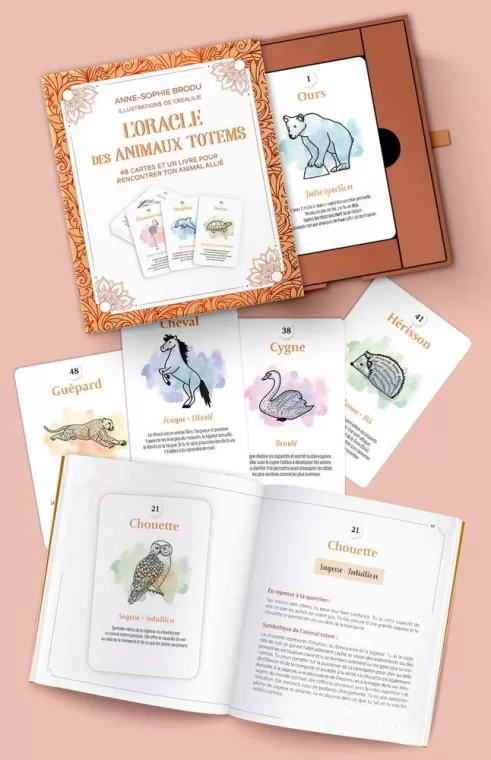 L'Oracle des animaux totems - Coffret - 48 cartes et un livre pour rencontrer ton animal allié, Tarascon, SPITZZEN